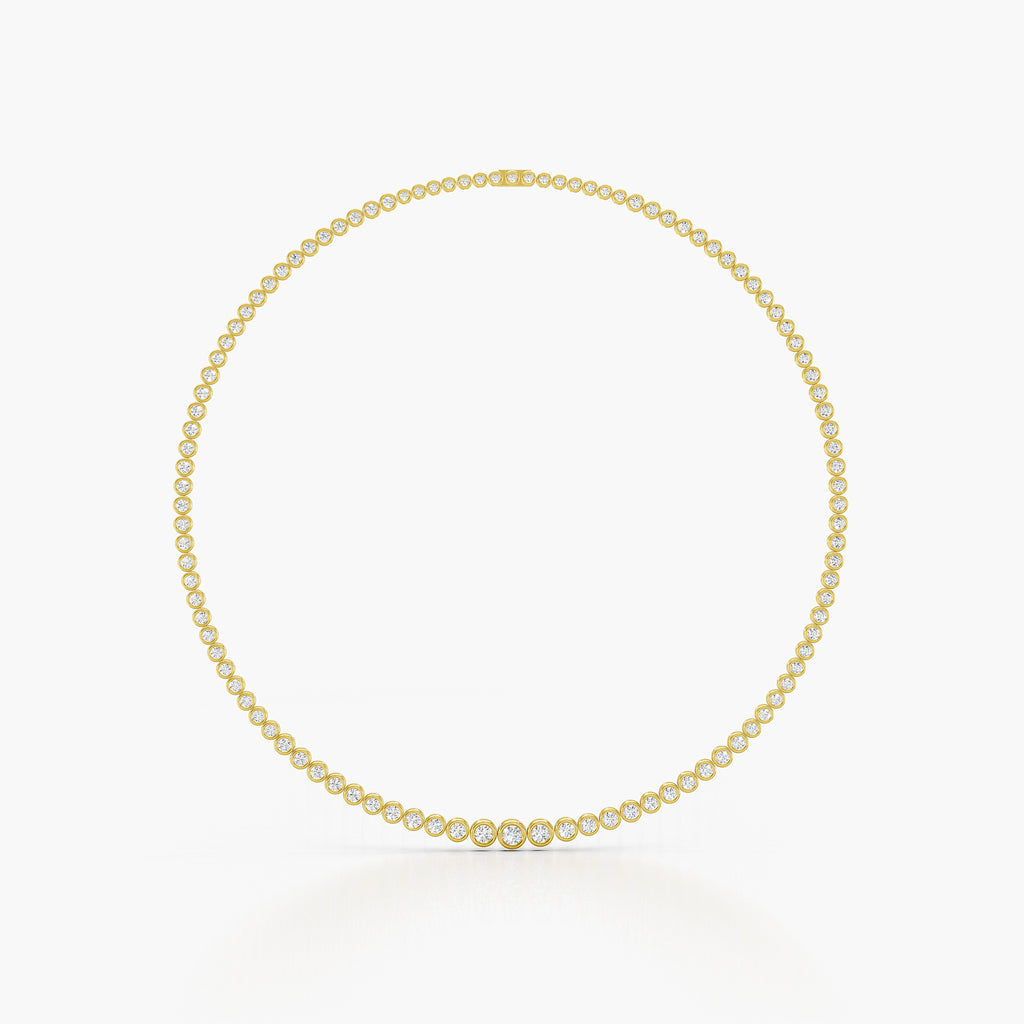 Aldridge Tennis Necklace featuring round lab-grown diamonds in a gold setting, ideal for special occasions and everyday wear.