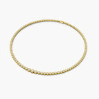 Aldridge Tennis Necklace featuring lab-grown diamonds in a gold bezel setting, showcasing elegance and sparkle.