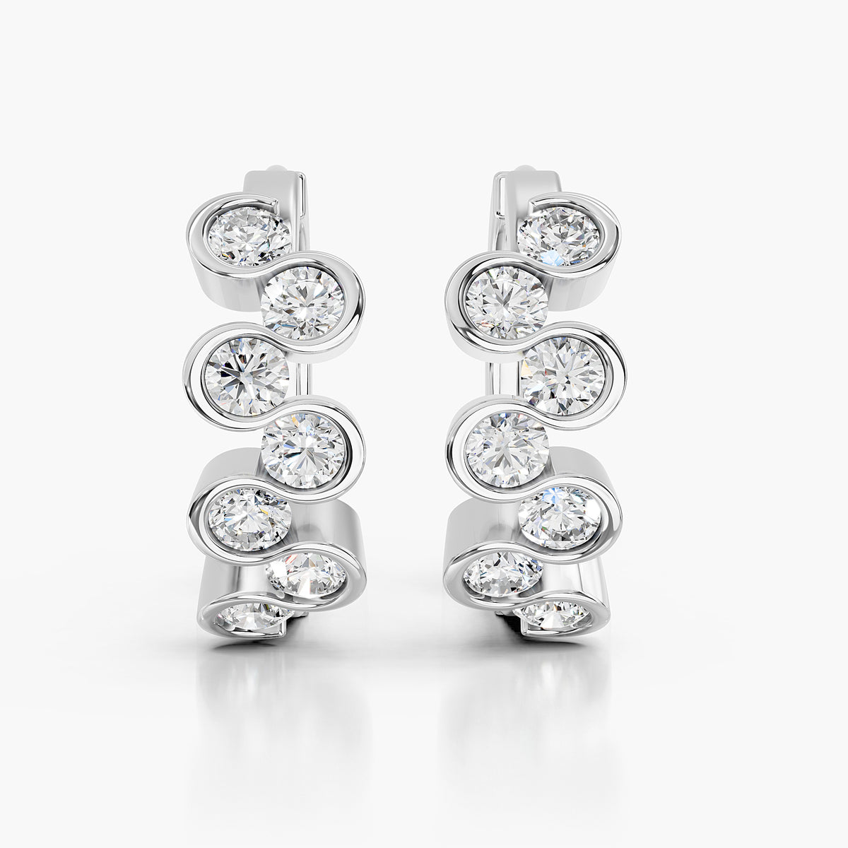 Zaria Bezel Diamond Hoop Earrings