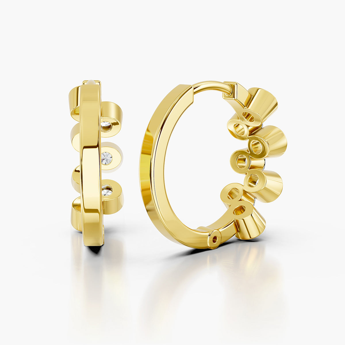 Zaria Bezel Diamond Hoop Earrings