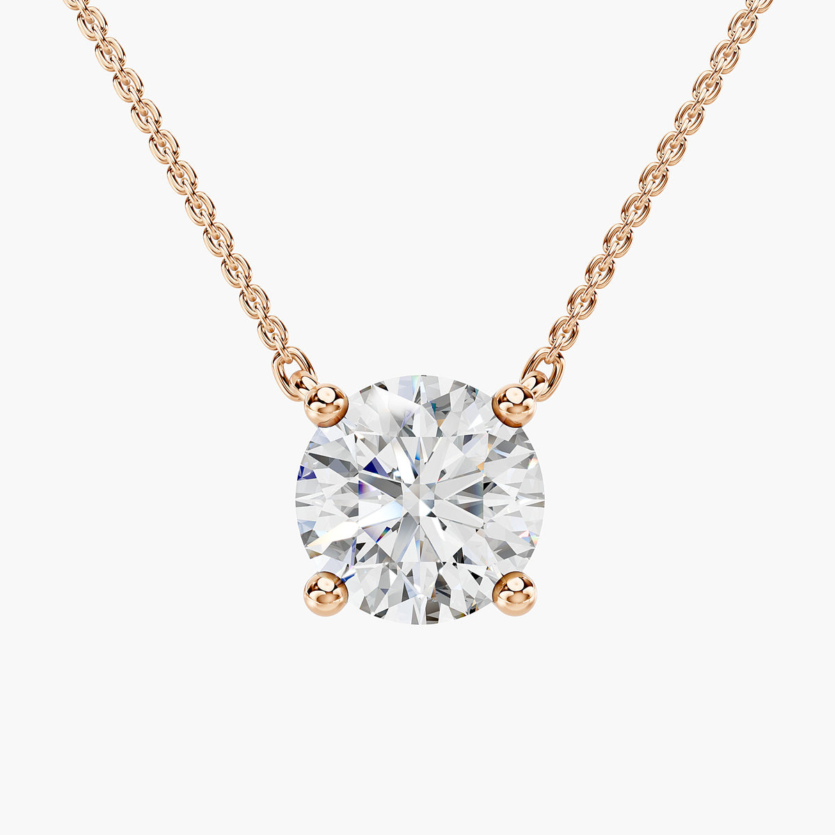 Ayla Round Diamond Solitaire Necklace