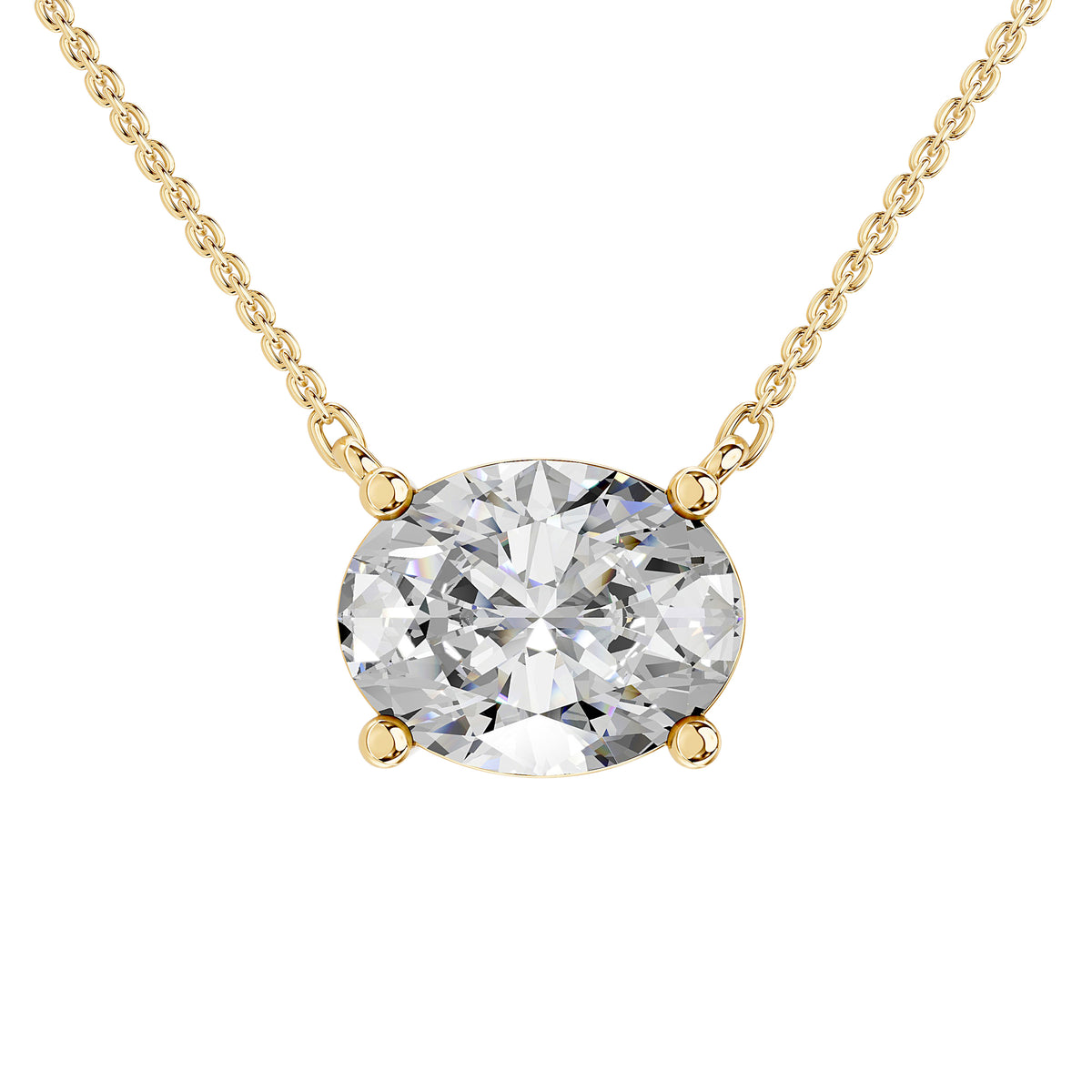 Ayla Oval Diamond Solitaire Pendant Necklace