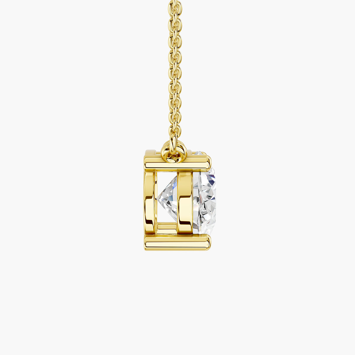 Ayla Oval Diamond Solitaire Pendant Necklace