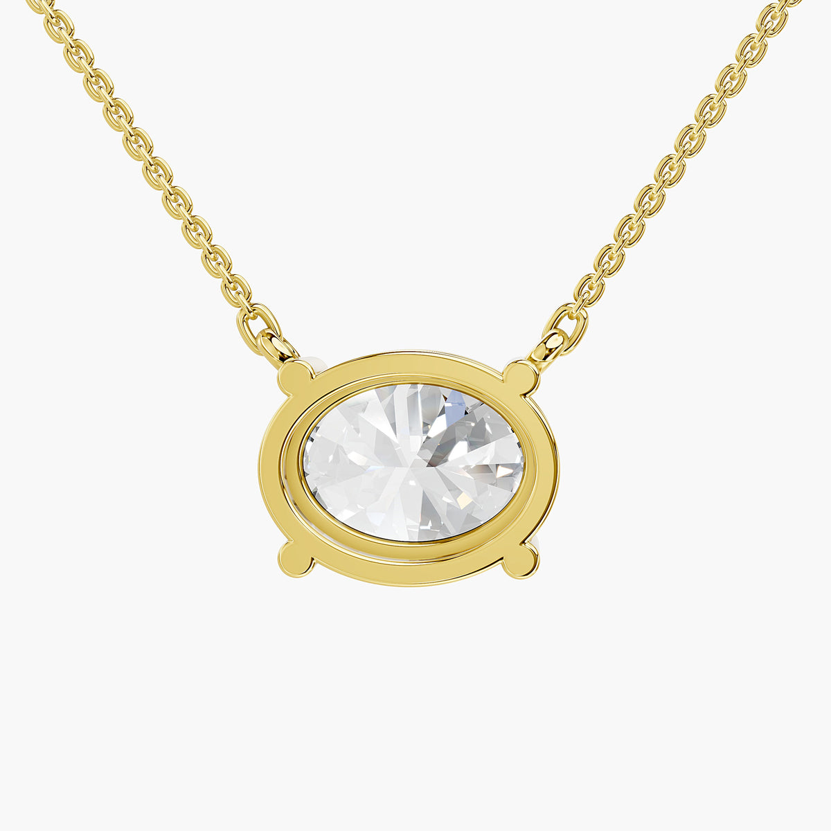 Ayla Oval Diamond Solitaire Pendant Necklace