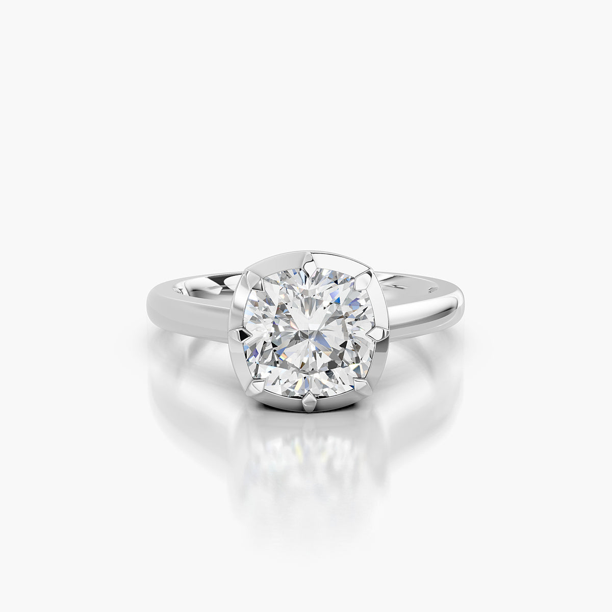 Crown Frame Solitaire Ring