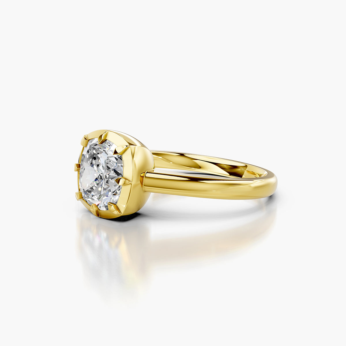 Crown Frame Solitaire Ring