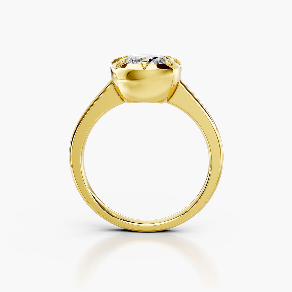 Crown Frame Solitaire Ring