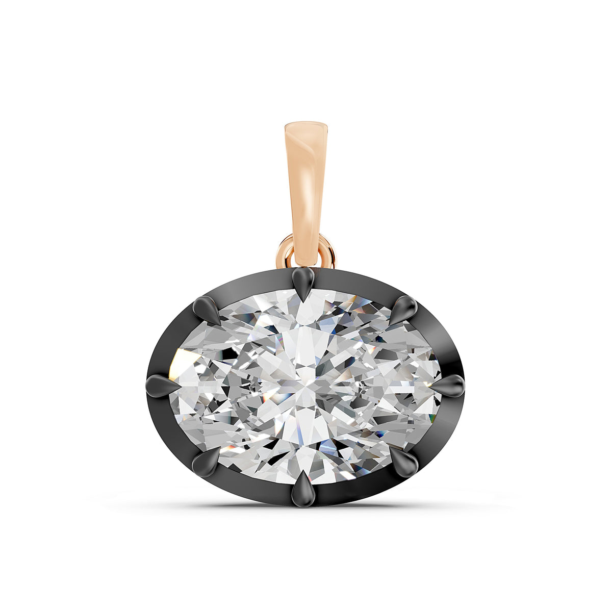 Ophelia East-West Oval Diamond Pendant