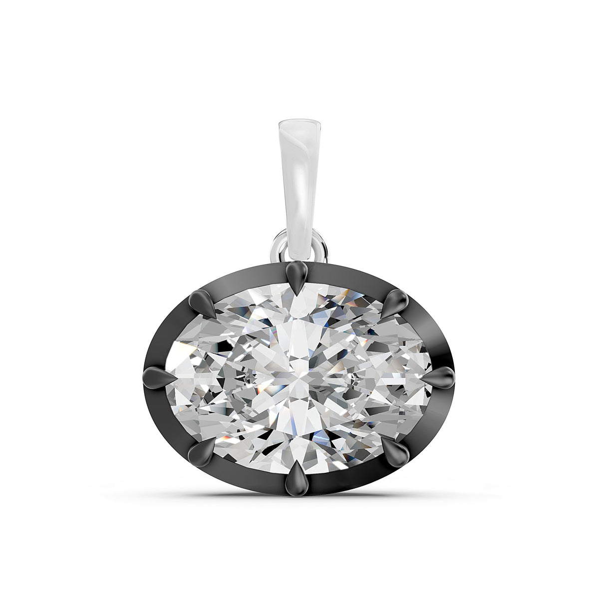 Ophelia East-West Oval Diamond Pendant