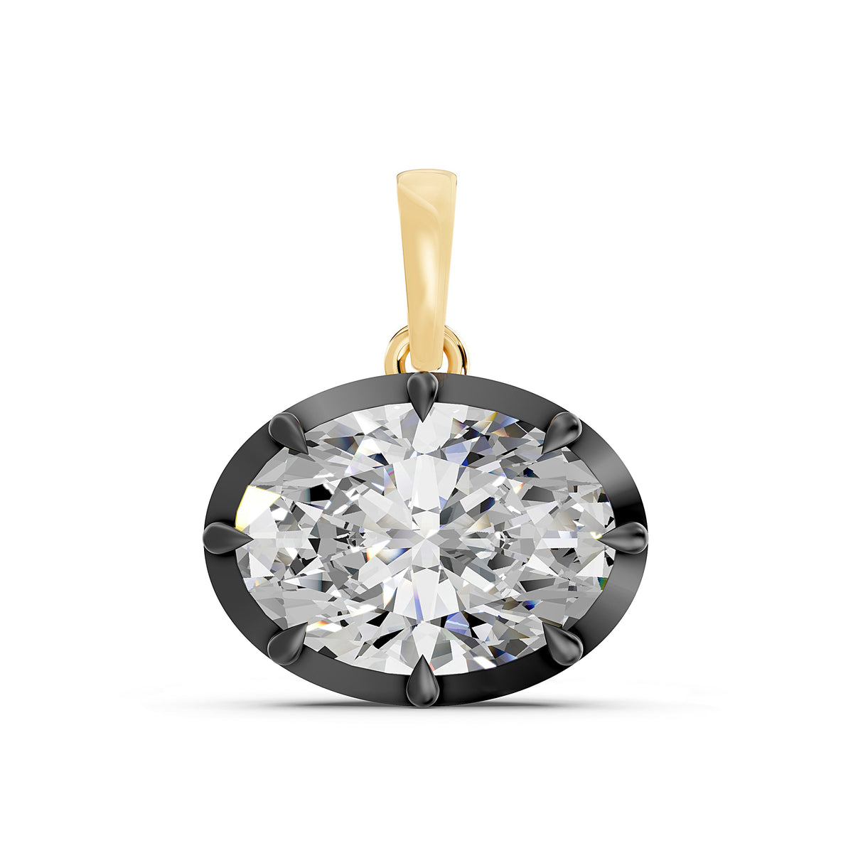 Ophelia East-West Oval Diamond Pendant