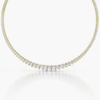 Bromley Marquise Tennis Necklace featuring brilliant round diamonds set in a sleek gold framework.