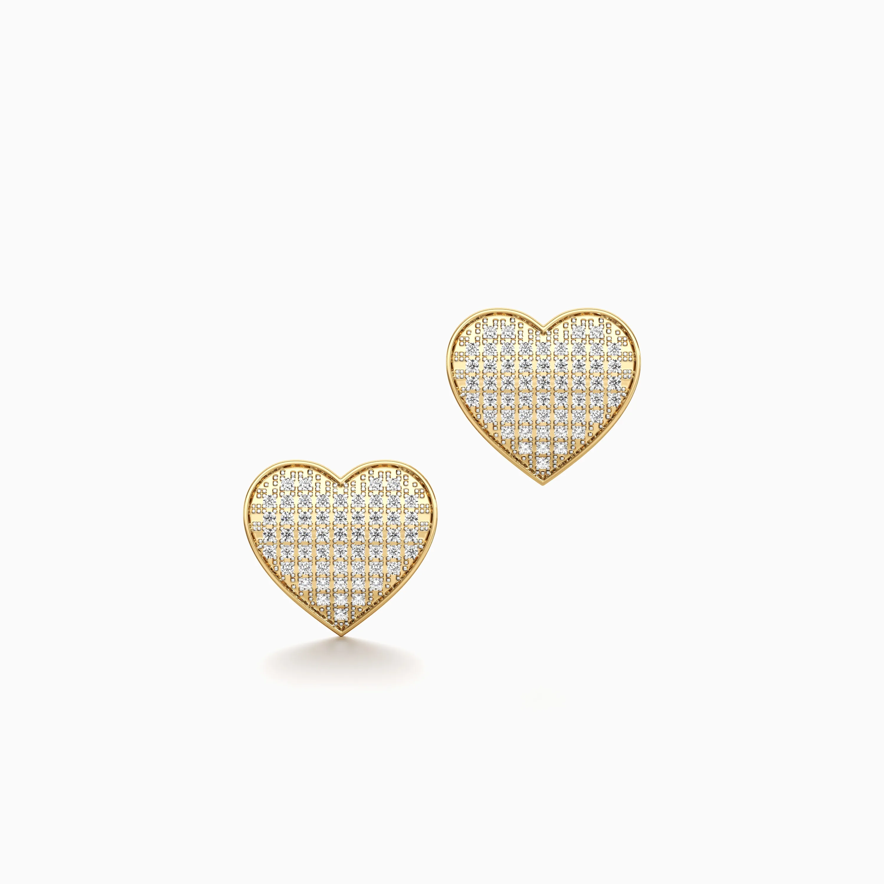 Heart Shape Diamond Stud Earring