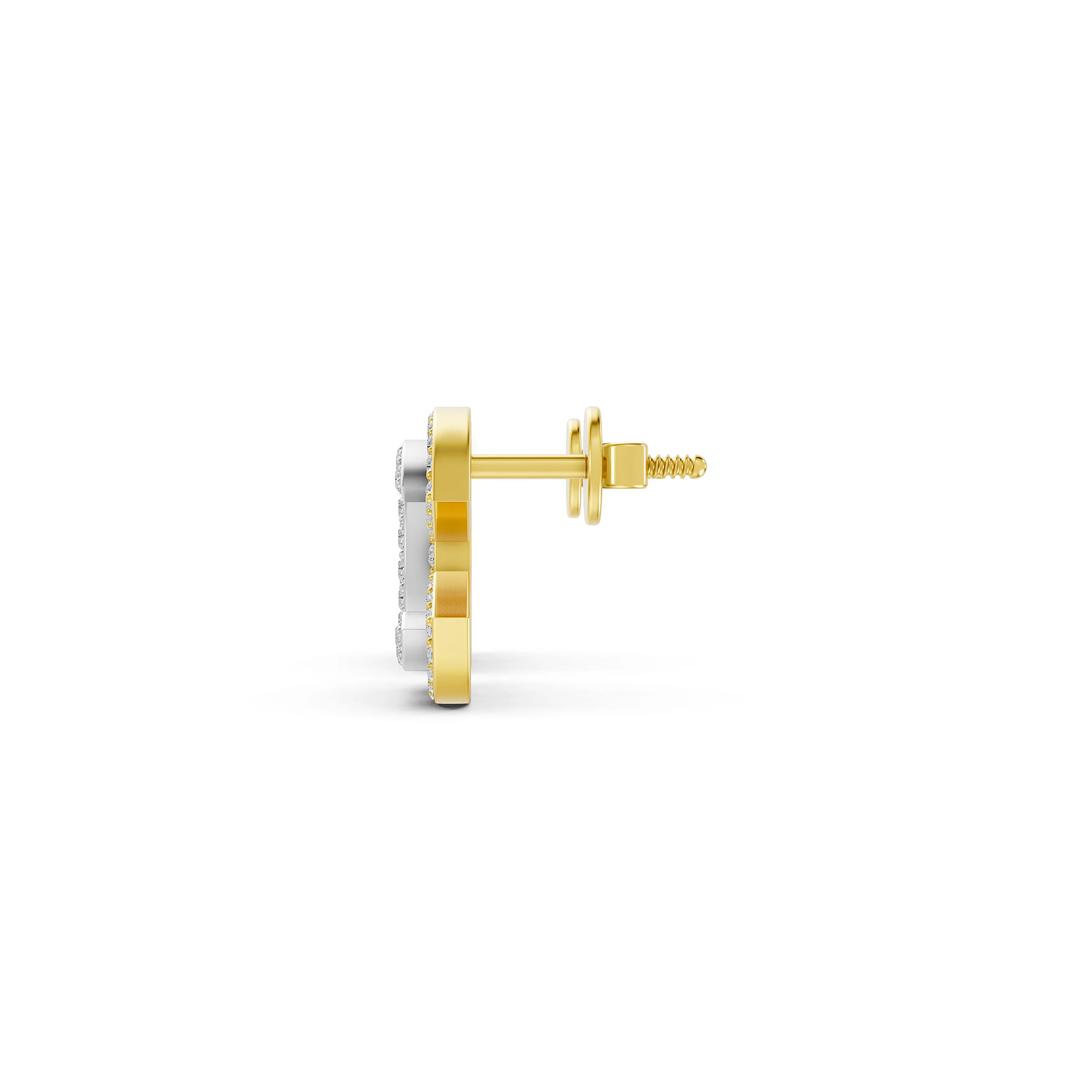 Solid Gold 0.58 CT.T.W Diamond Vintage CC Stud Earrings -  Sparkling Crystals