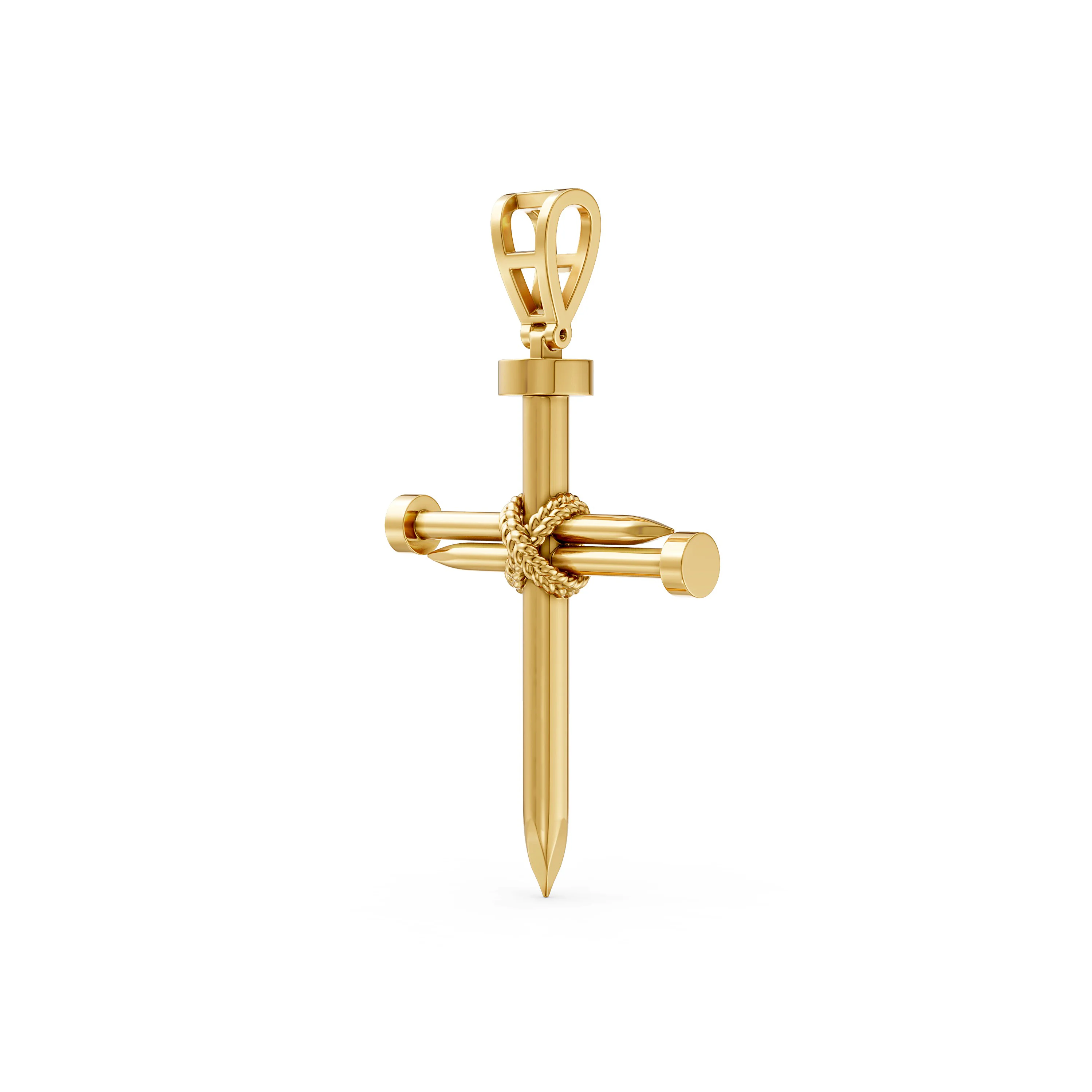 Modern Christian Cross Nail Pendant