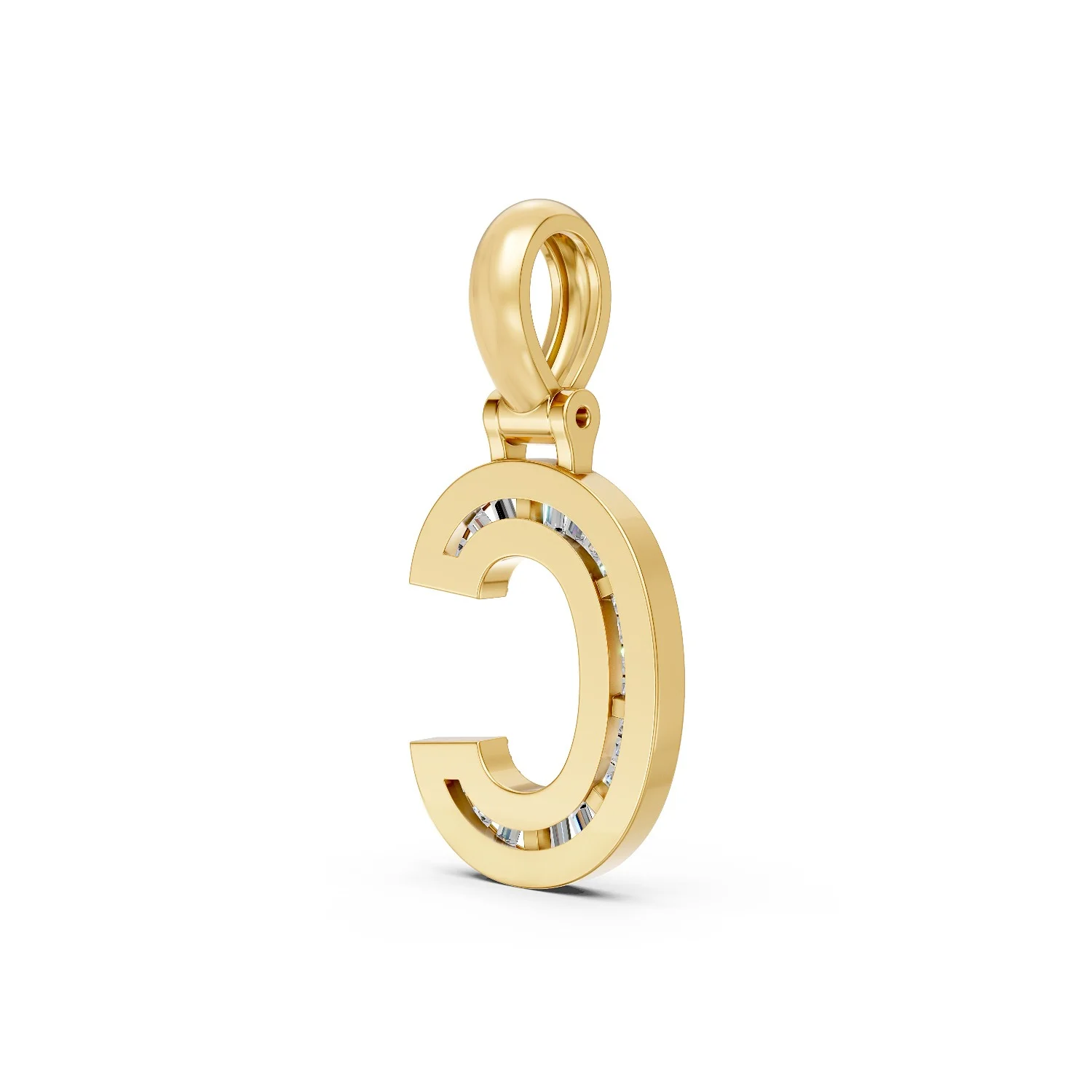 Personalized Gold Diamond Initial 
