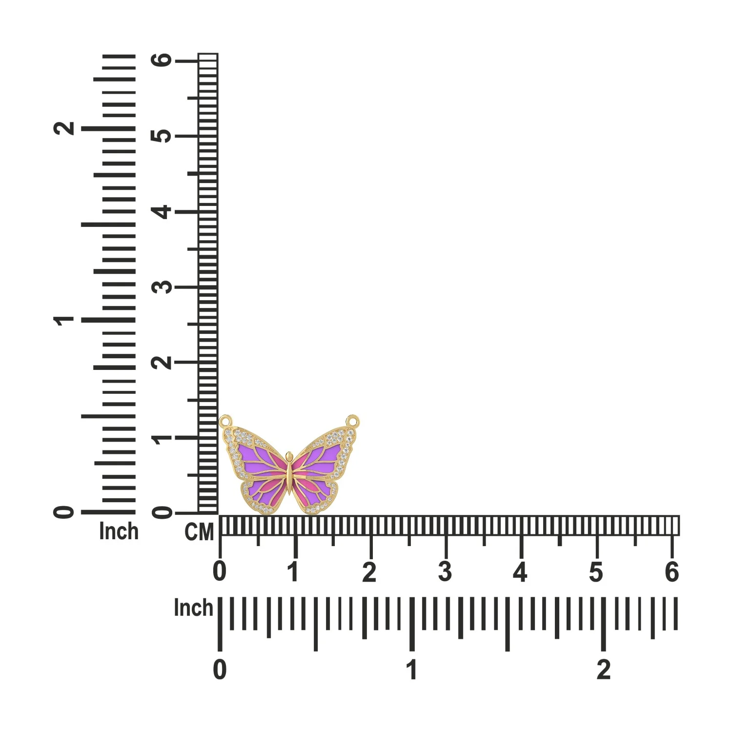 Enamel Butterfly 0.67 CT.T.W Diamond Pendant For Her