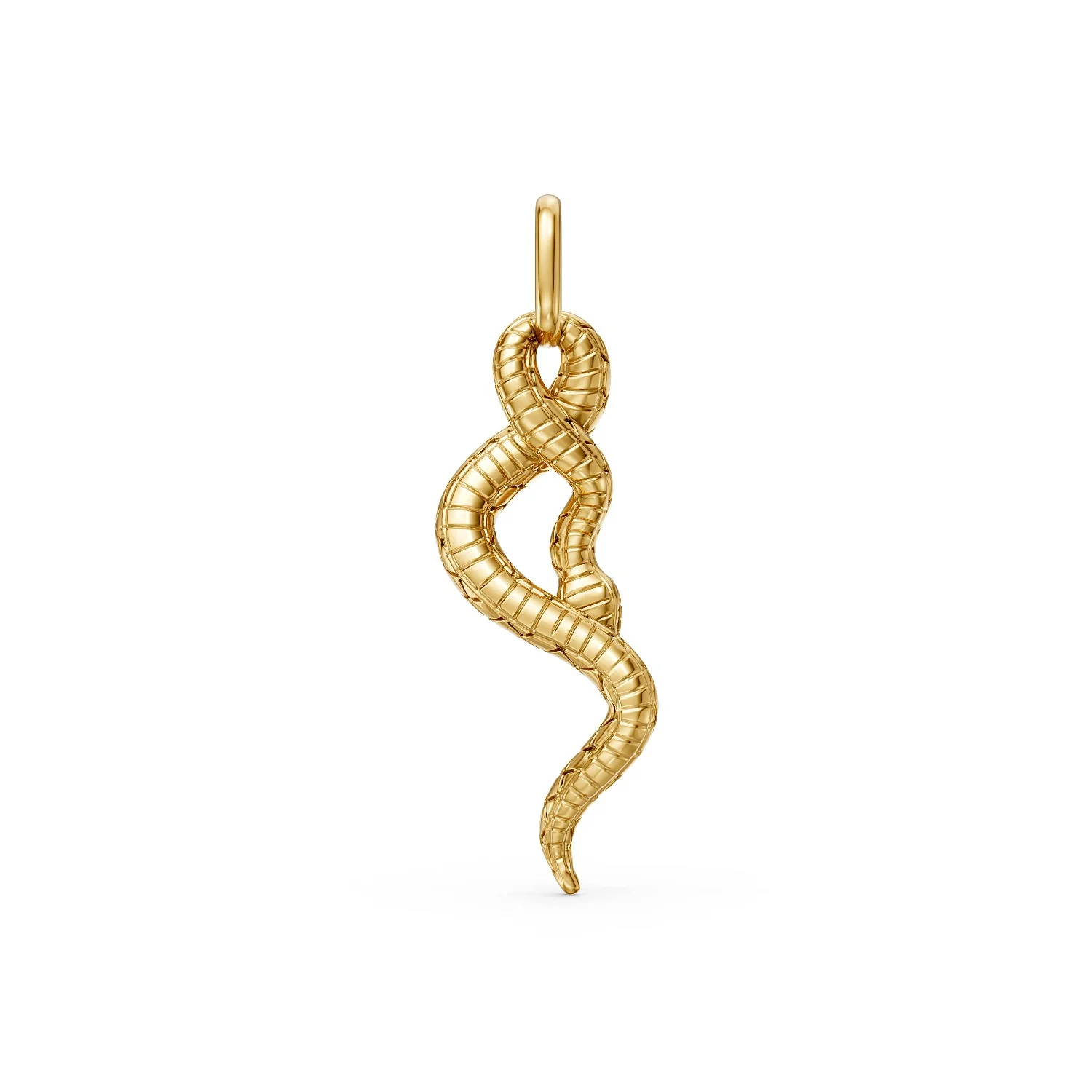 Snake Pendant With Diamond Accent in Eyes - Wildlife Jewelry