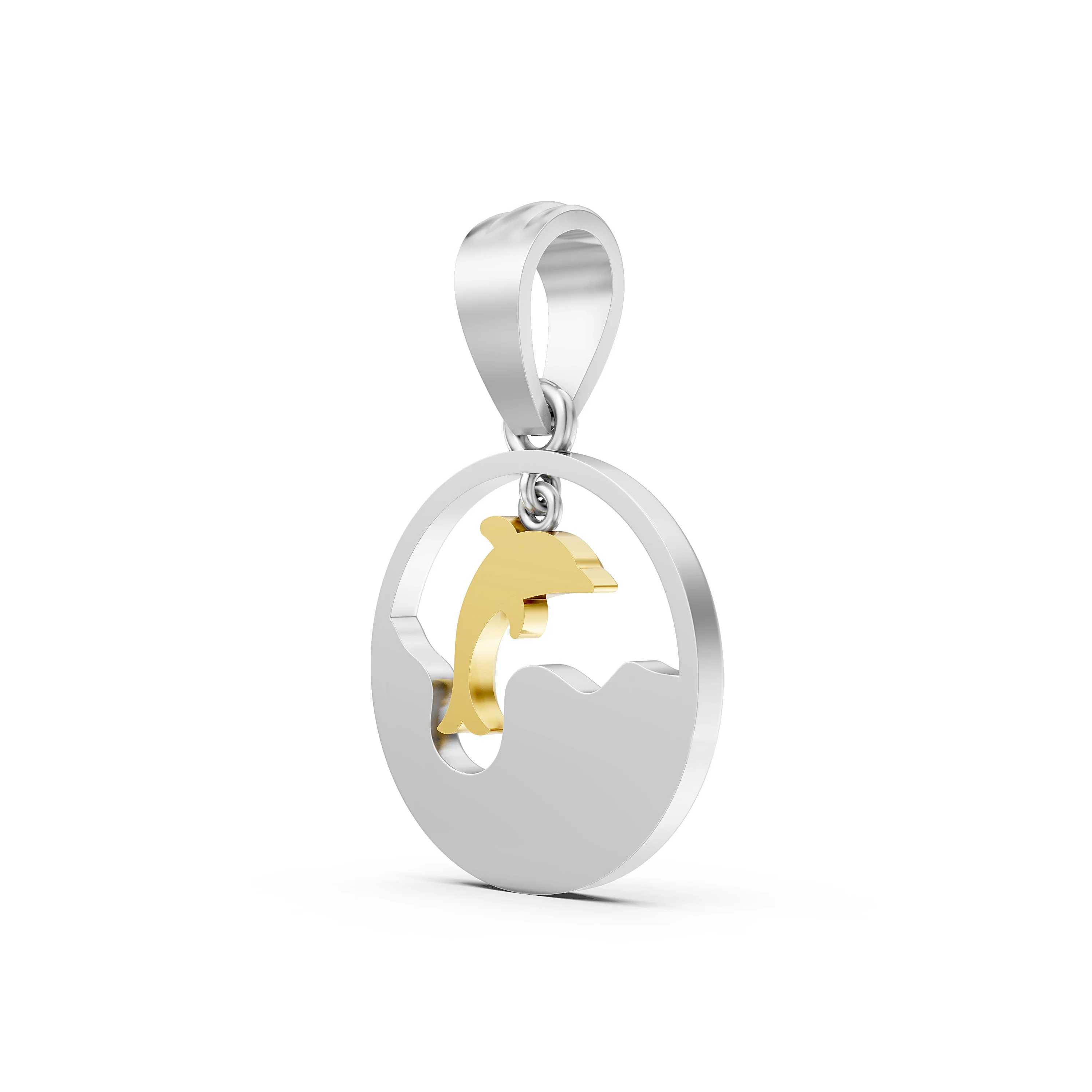 Two Tone Solid Gold with 0.35 CT.T.W Diamonds Waves – Elegant Ocean-Inspired Jewelry