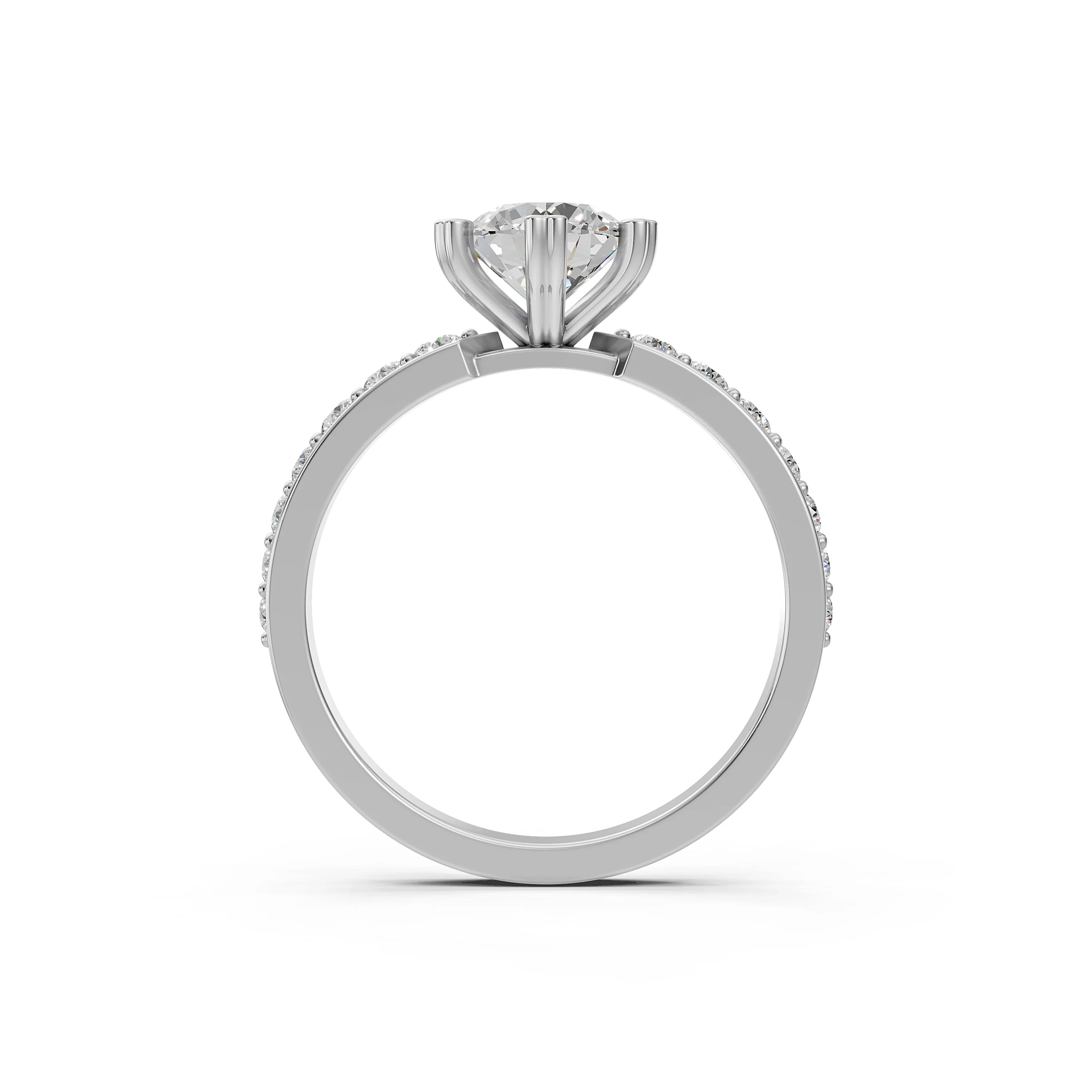 Solid Gold Heart Shape Prong Lab Grown Diamond Engagement Ring