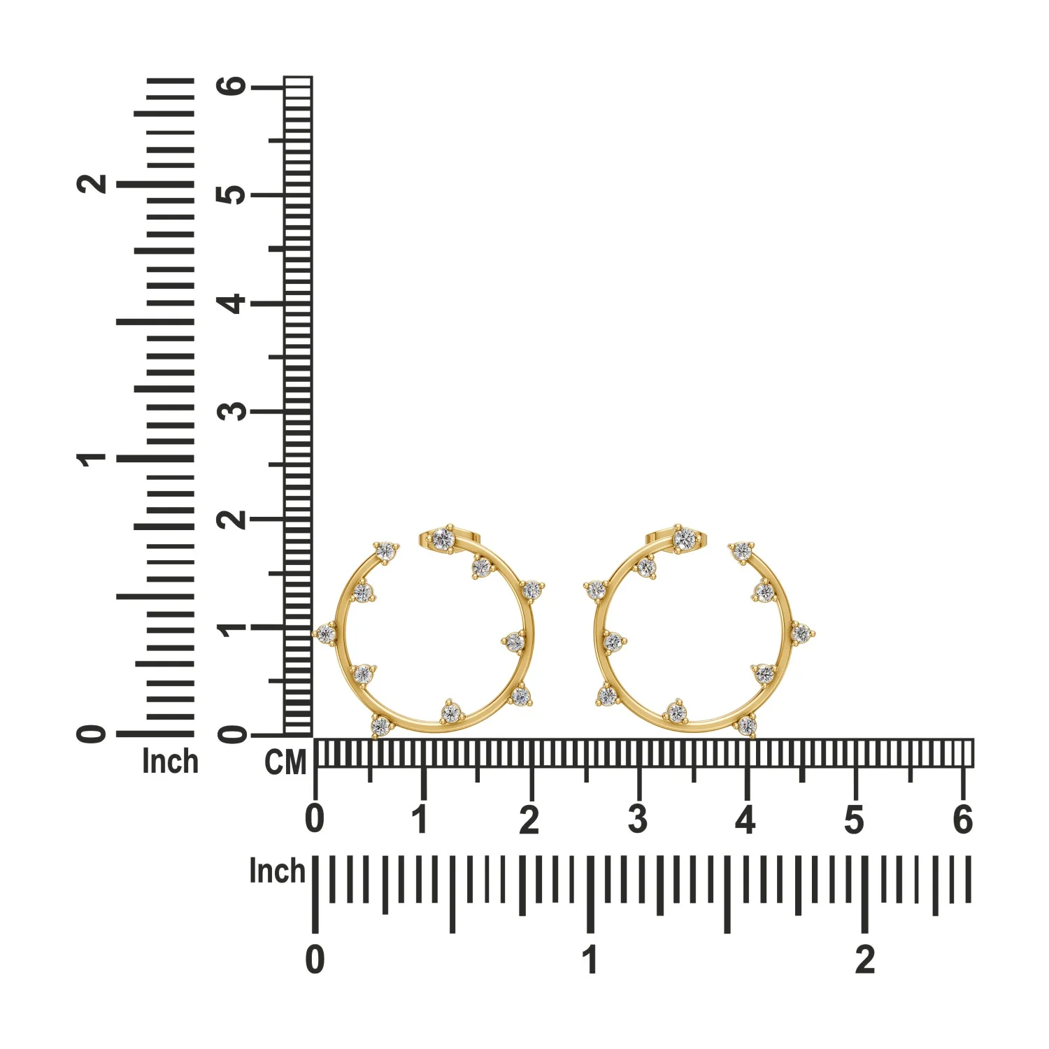Solid Gold Diamond Classic Stud Earrings