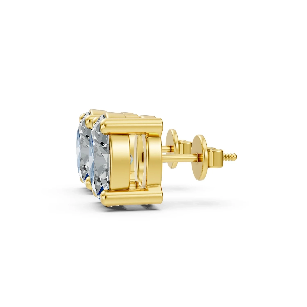 Solid Gold 0.40 CT.T.W Oval-Cut Diamond Solitaire Stud Earrings