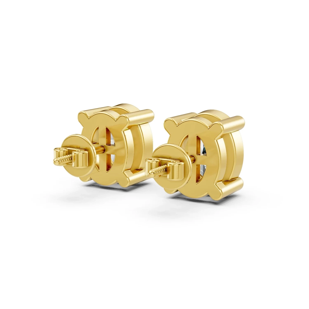 Solid Gold 0.40 CT.T.W Oval-Cut Diamond Solitaire Stud Earrings