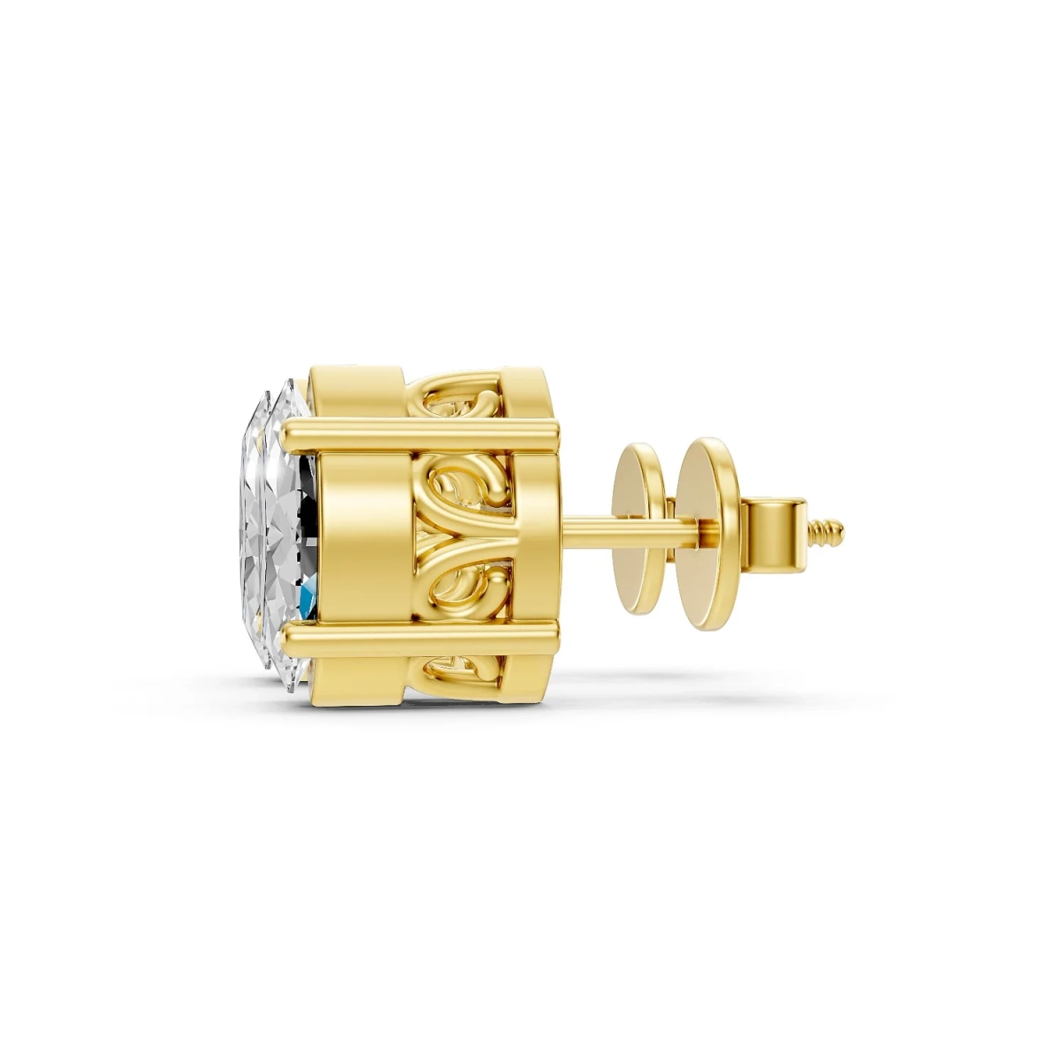 Solid Gold 0.40 CT.T.W Marquise-Cut Diamond Solitaire Stud Earrings