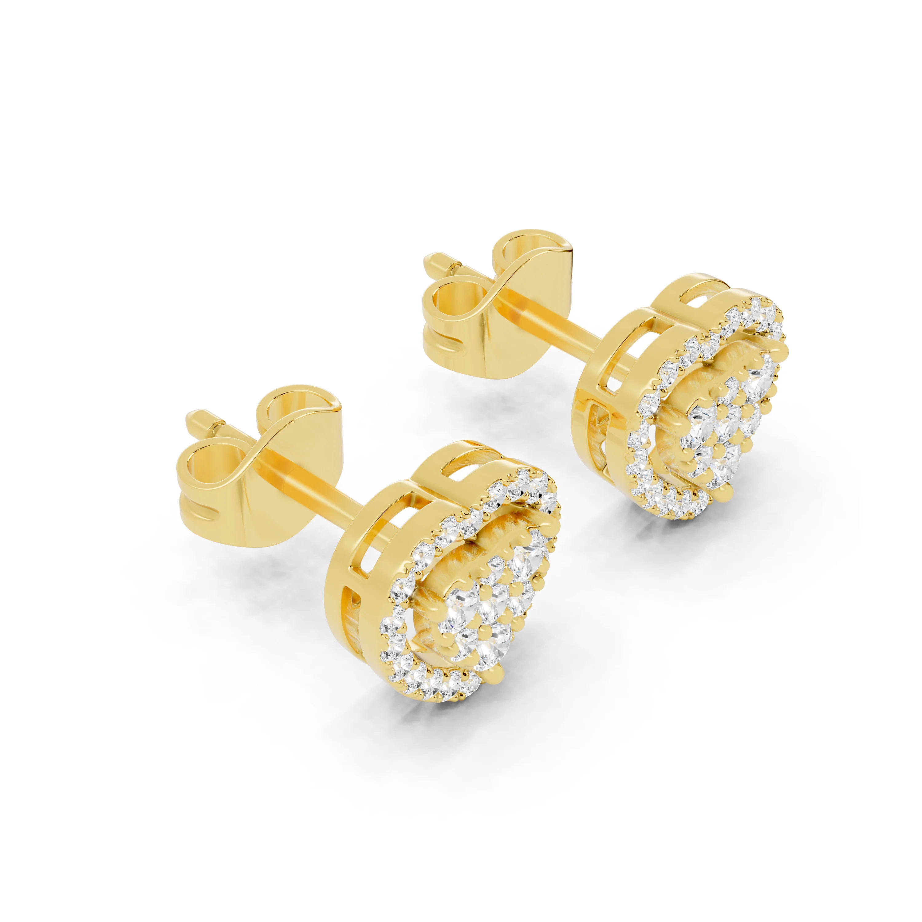 Heart-Shaped Diamond Stud Earrings - 0.40 ct Sparkling Design
