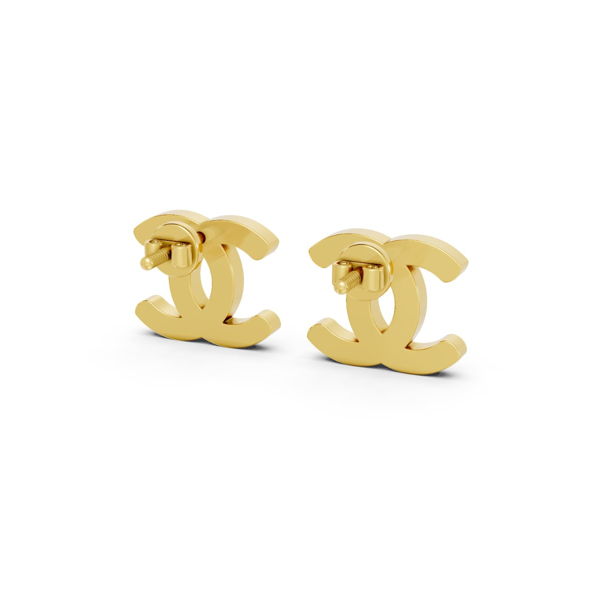Vintage CC Stud Diamond Earrings