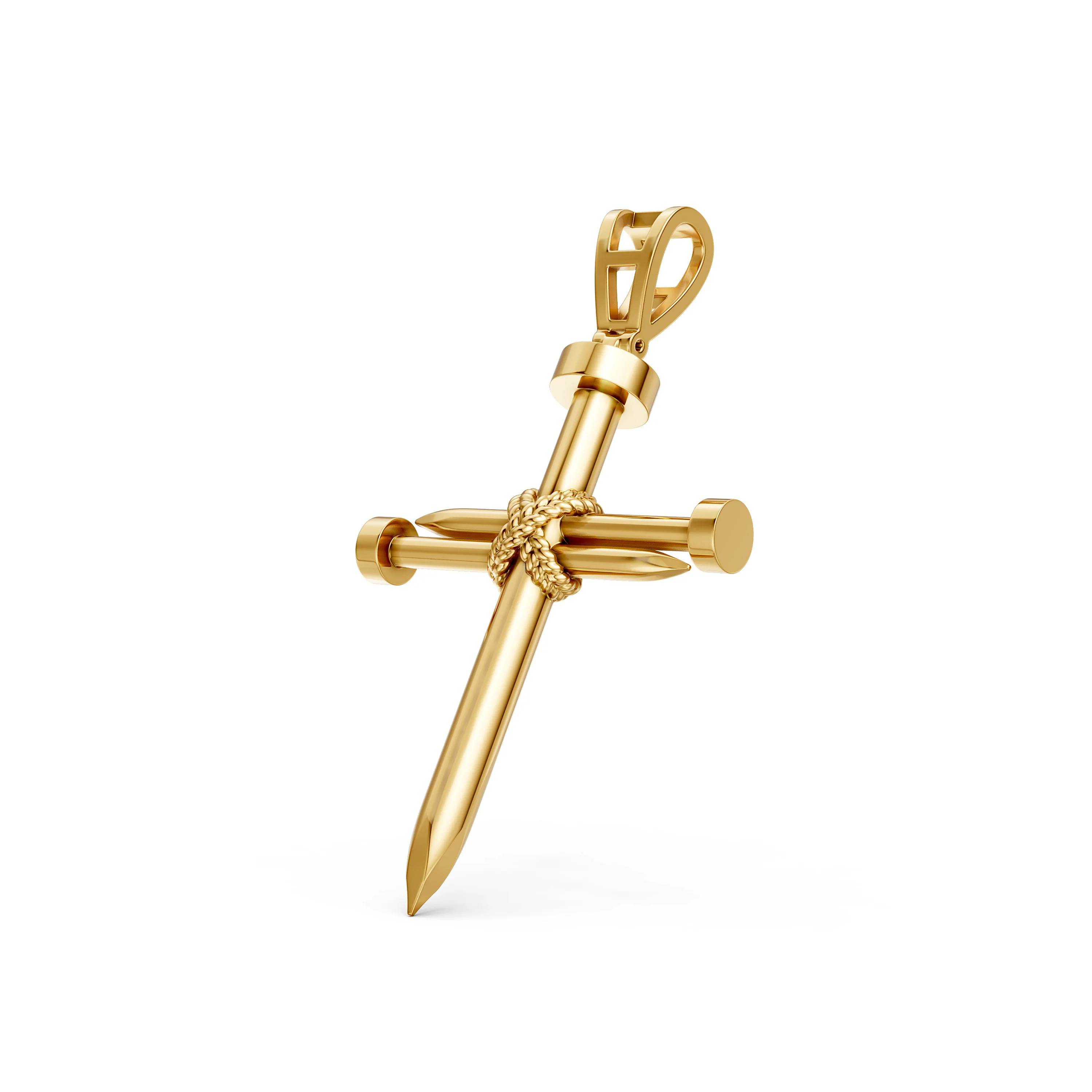Modern Christian Cross Nail Pendant