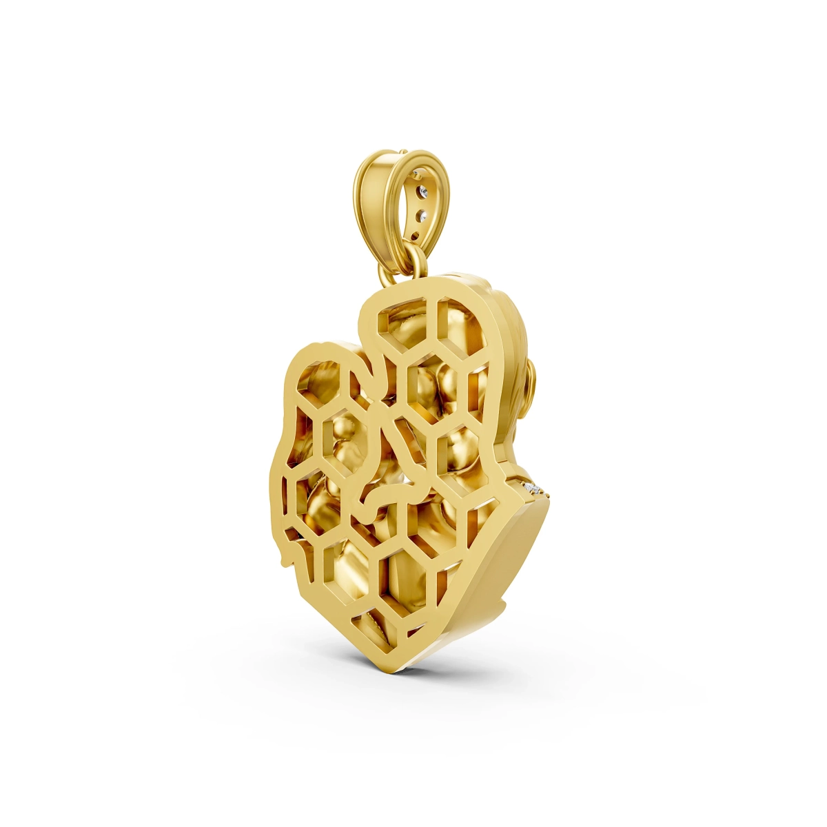 Solid Gold Unbreakable Bond: Father and Daughter Pendant with 0.30 CT.T.W Diamonds Gift of Heartfelt Love