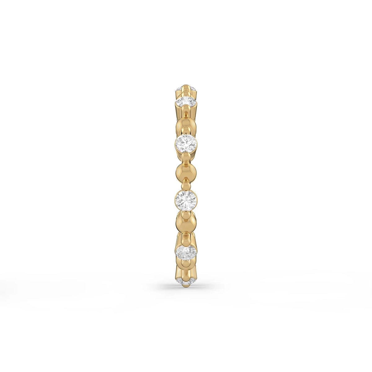 Solid Gold Stacked Ring with Natural Diamonds
