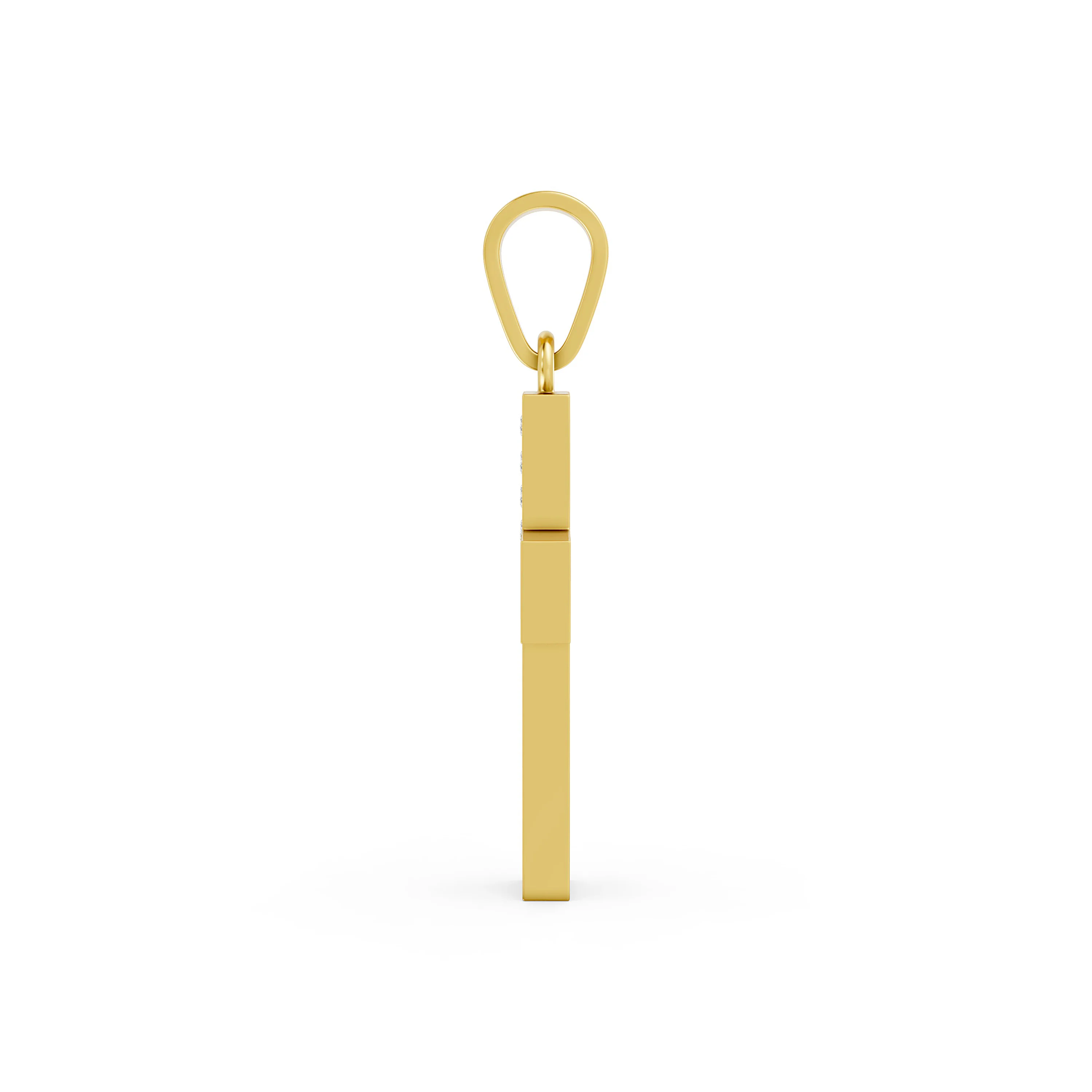 Solid Gold US Flag Inlay Cross Diamond Pendant - American Pride Jewelry