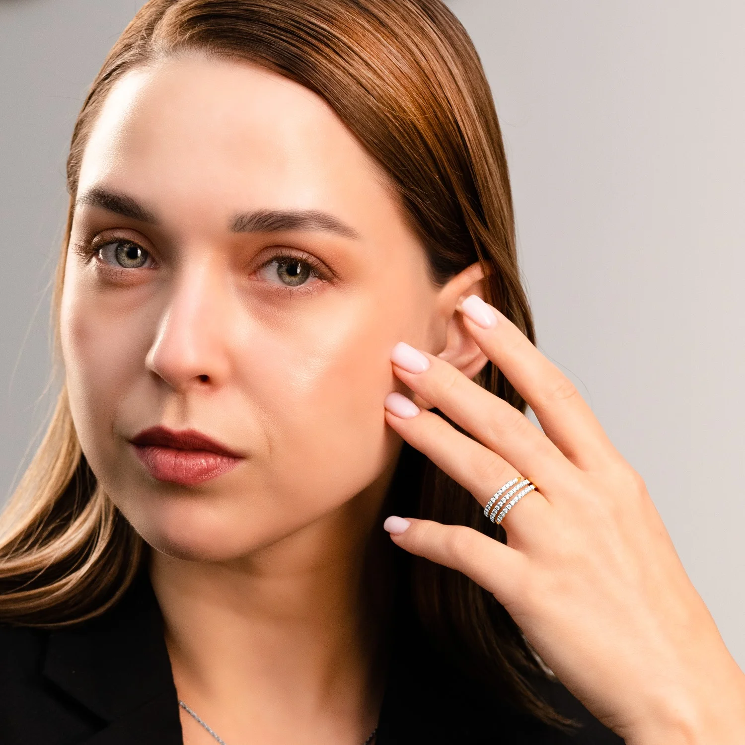 Solid Gold Wrap 3 way Bypass Ring for Her | Modern Wedding,Anniversary Gift for Women