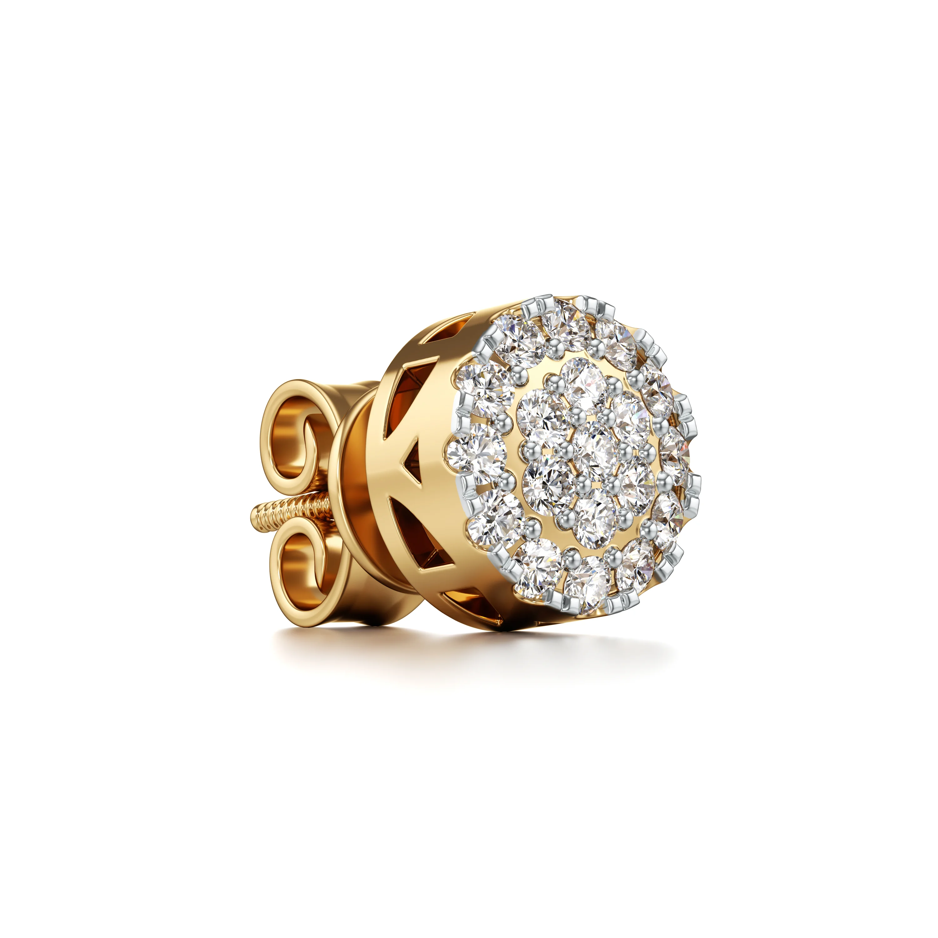 Round dazlling Cut Diamond 0.80CT.T.W Stud Earrings