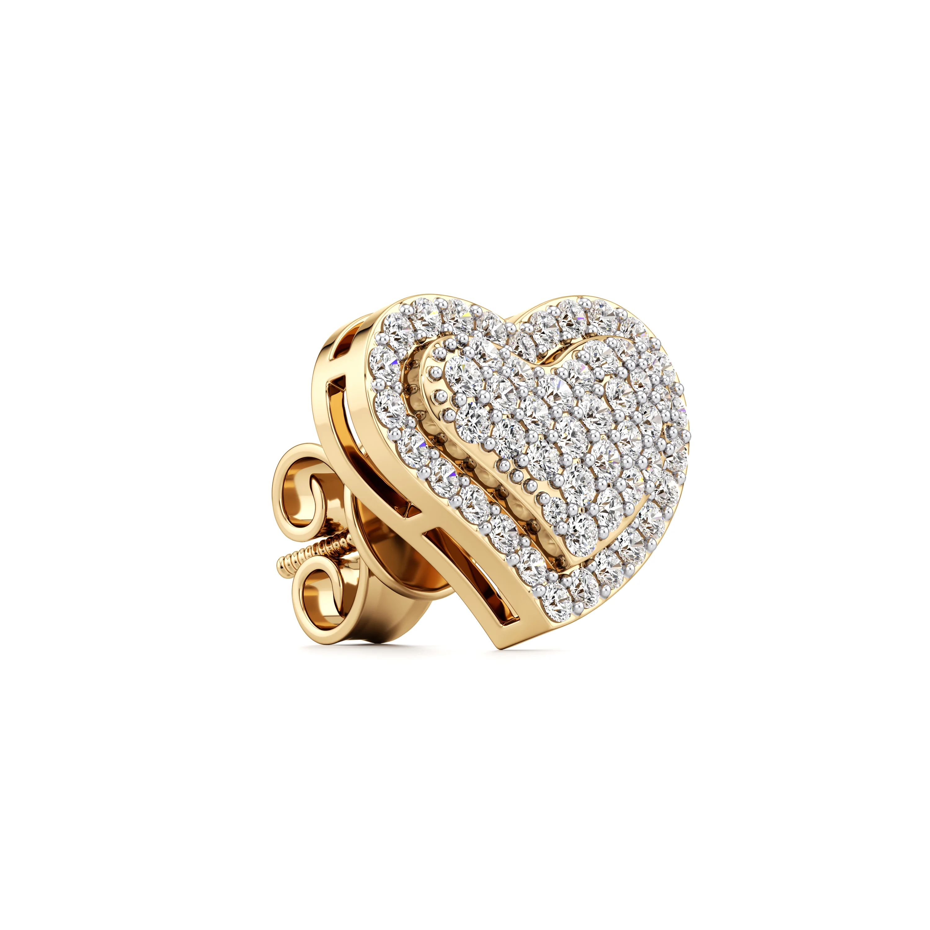 Tilted Love 1.00 CT.T.W Diamond Flower Stud Earrings