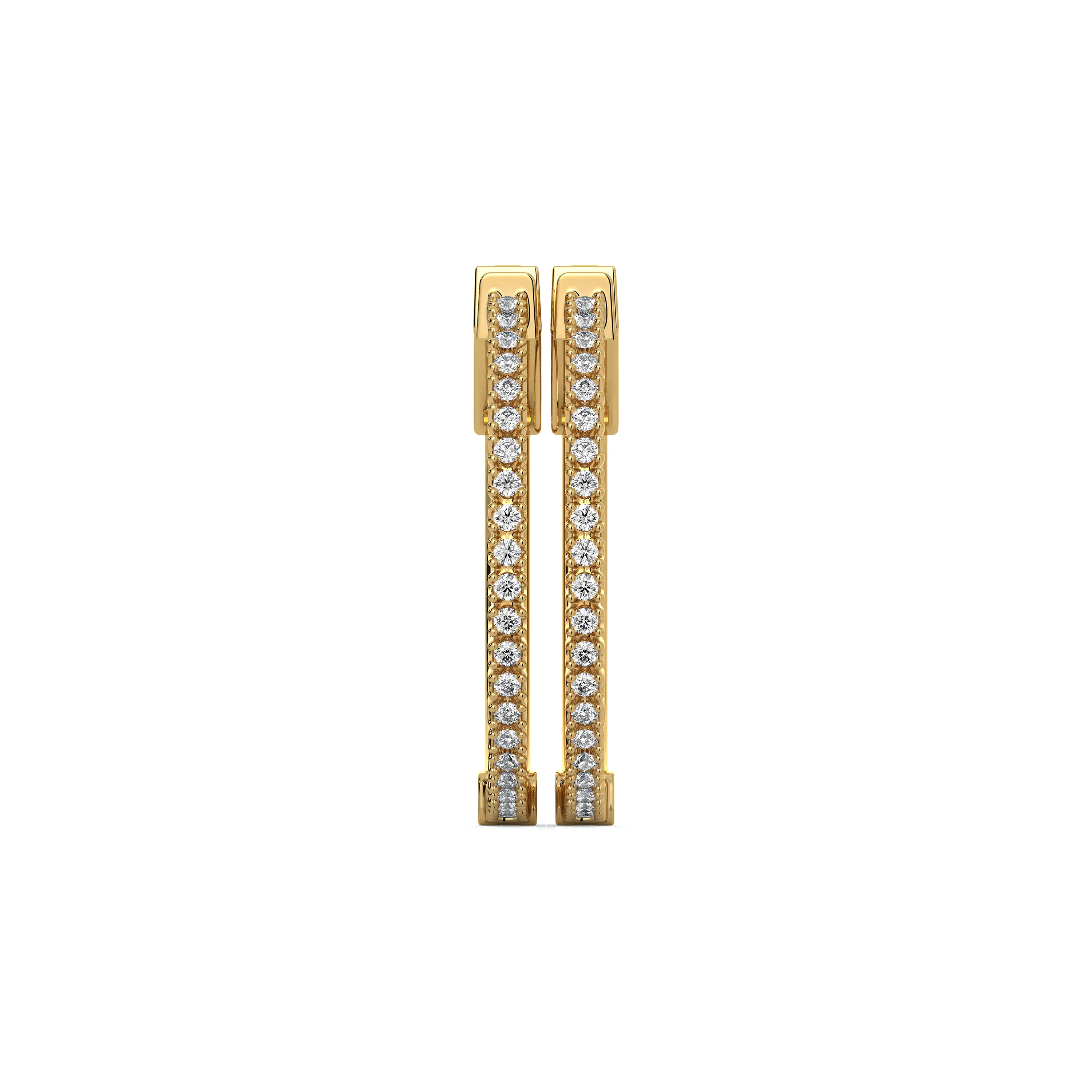 Solid Gold 0.31 CT.T.W Round Diamond Hoop Earring