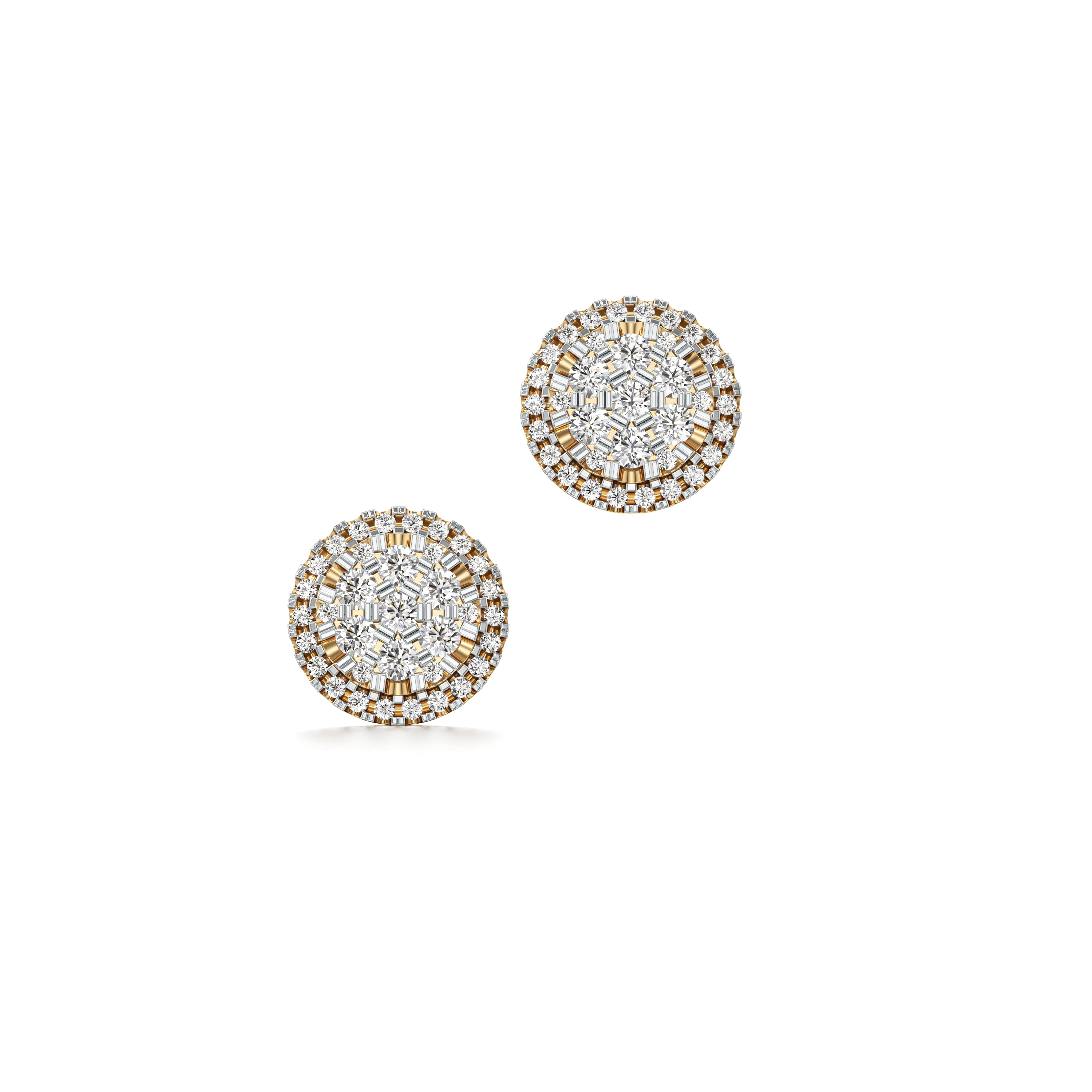 Captivating Discoid Diamond stud Earrings