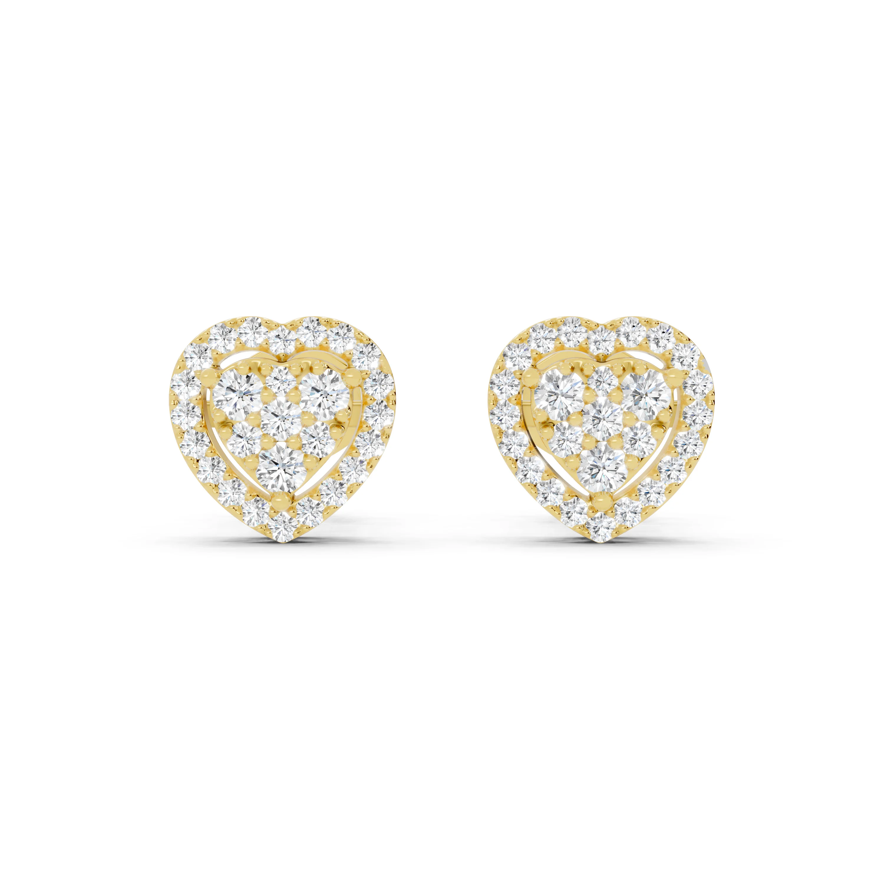 Heart-Shaped Diamond Stud Earrings - 0.40 ct Sparkling Design