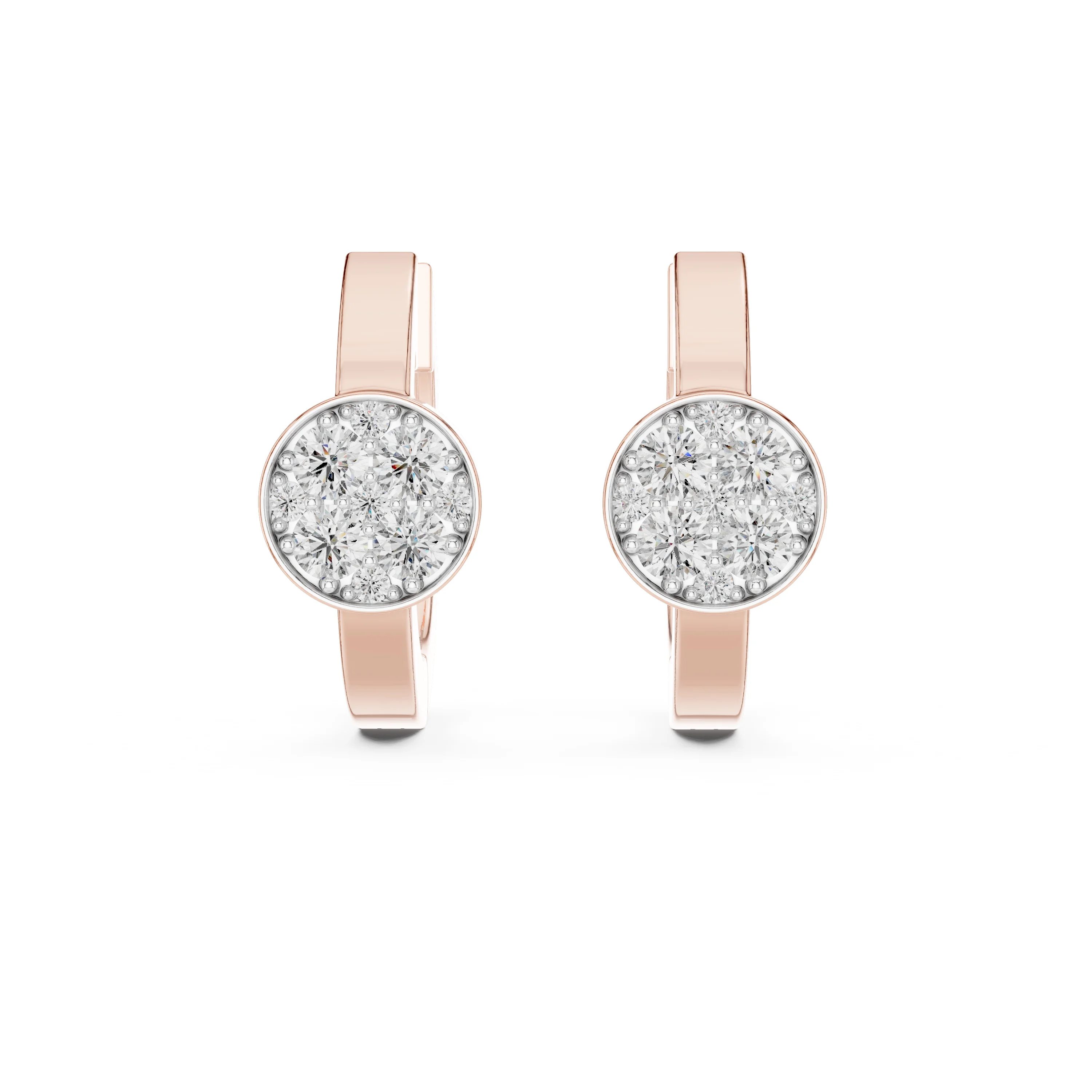 10K Rose Gold 0.37 CT.T.W Diamond Unisex Hoop Earring