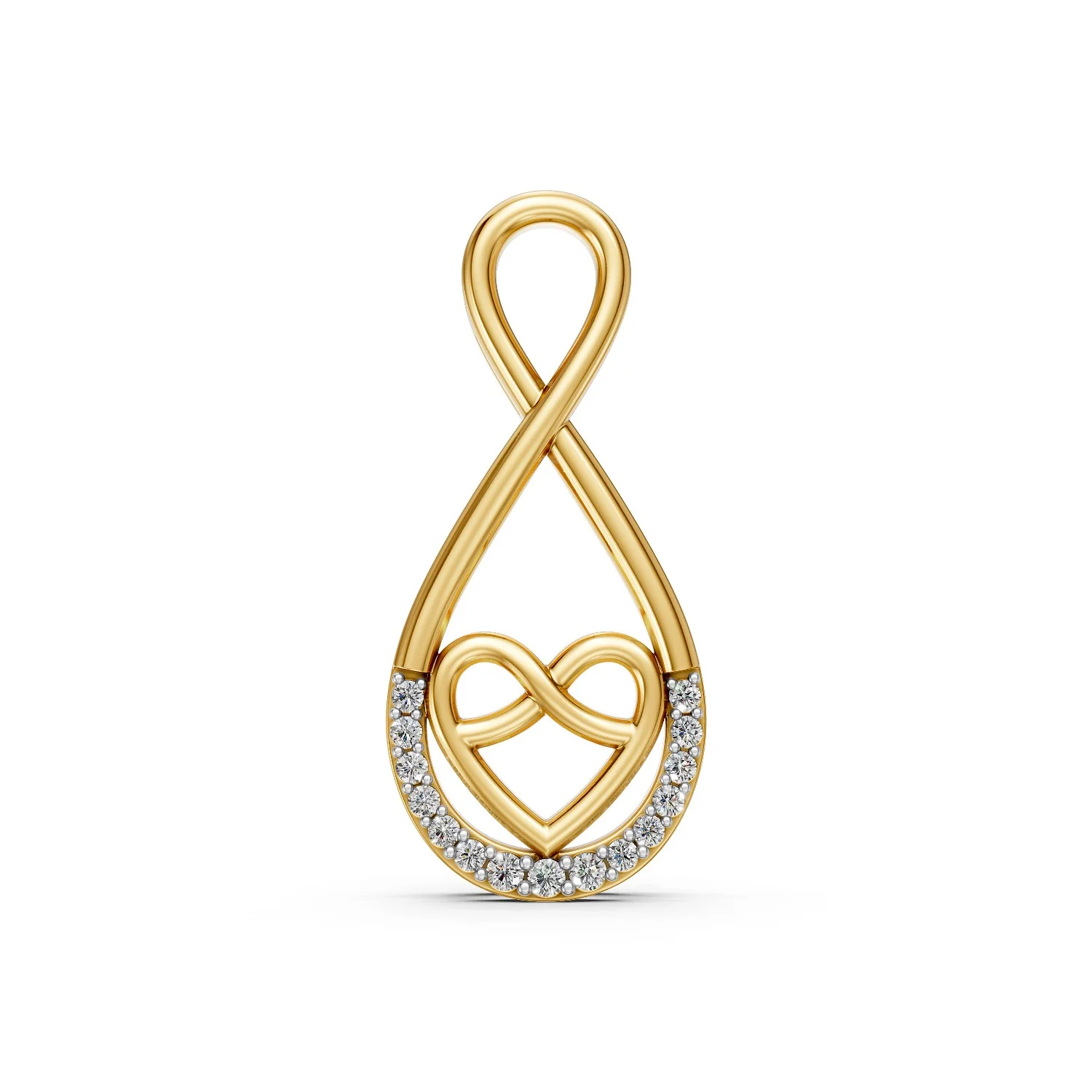 Infinity Heart Pendant With Diamonds For Women