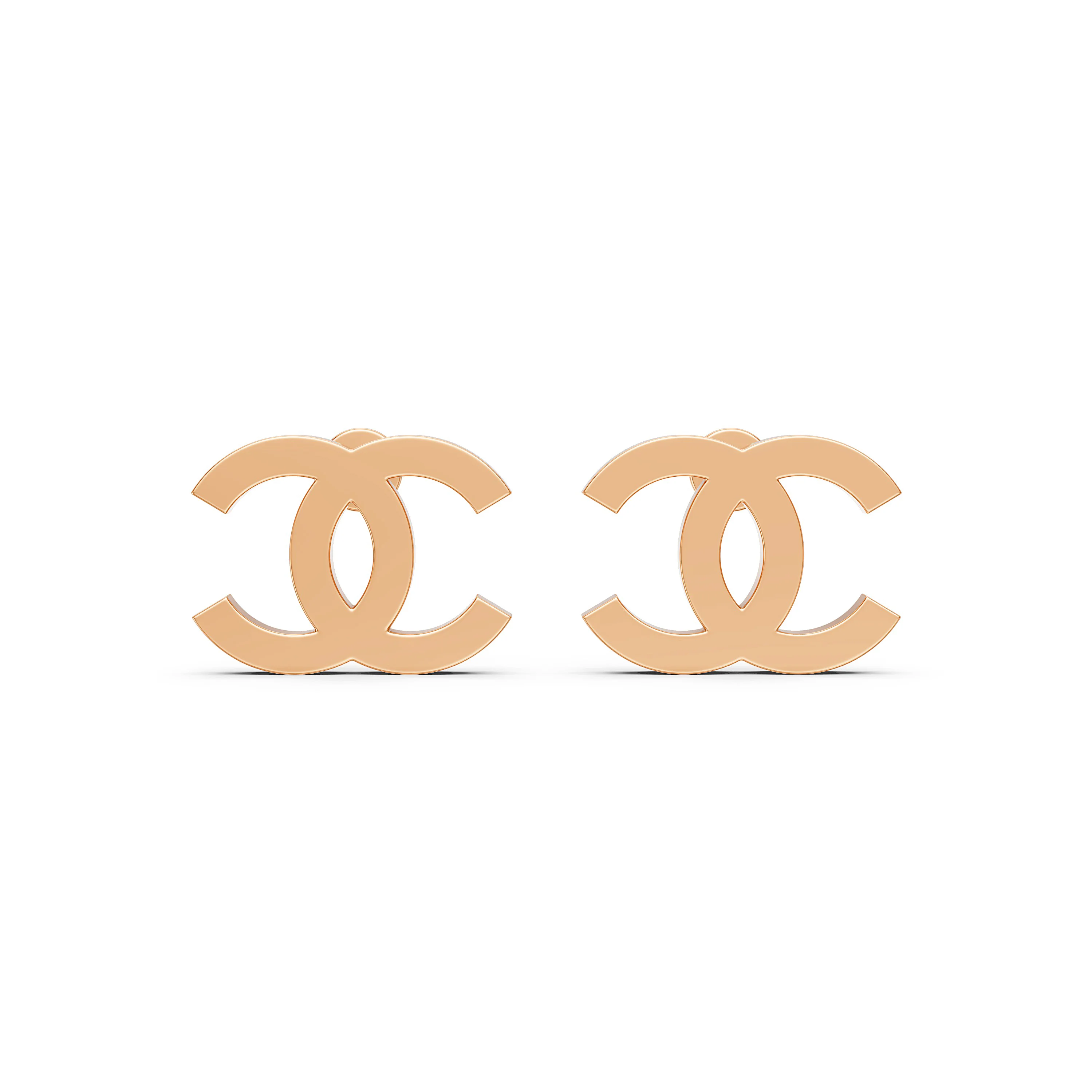 10K Rose Gold Vintage CC Stud Earrings