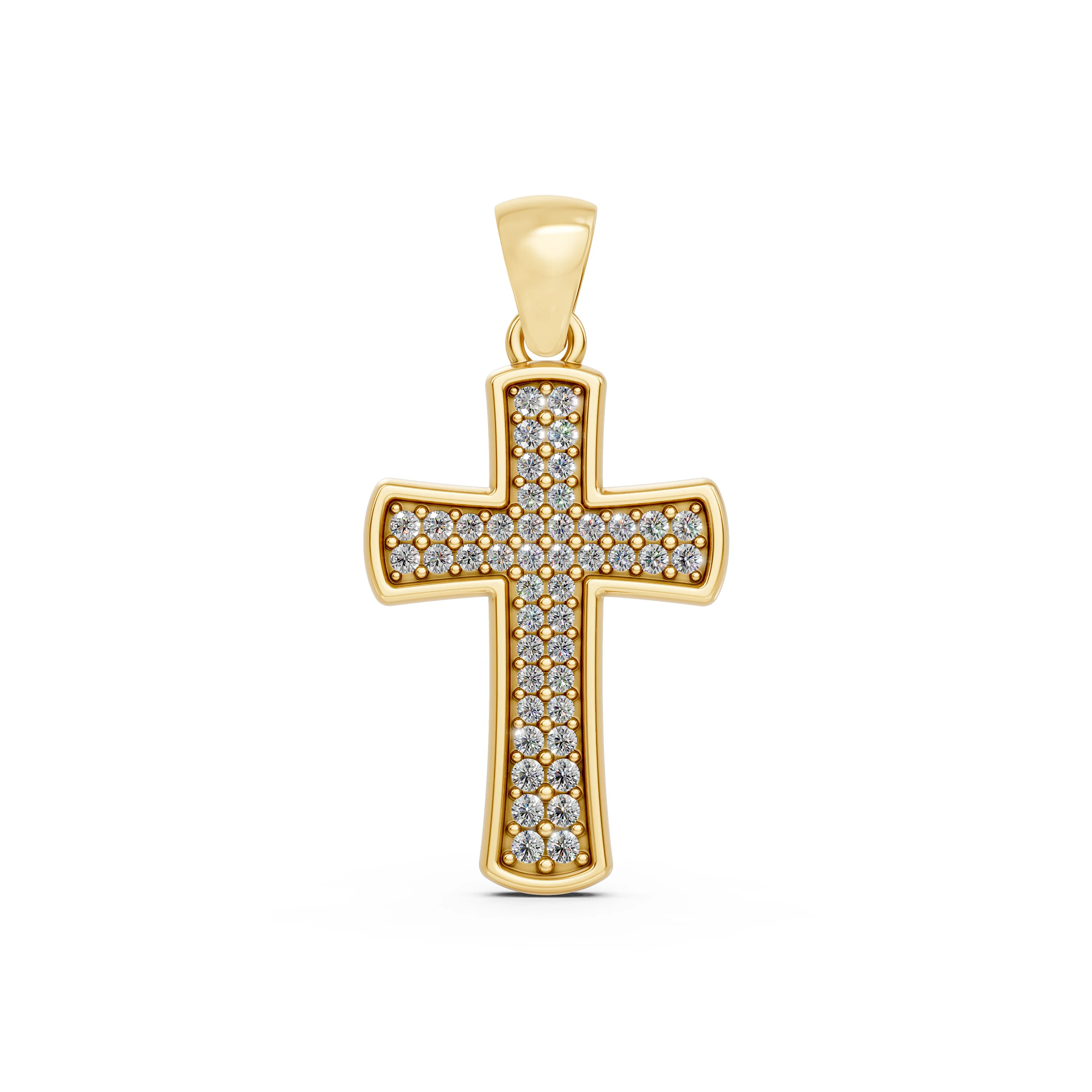 Solid Gold Cross Pendant 0.26 CT.T.W Diamonds