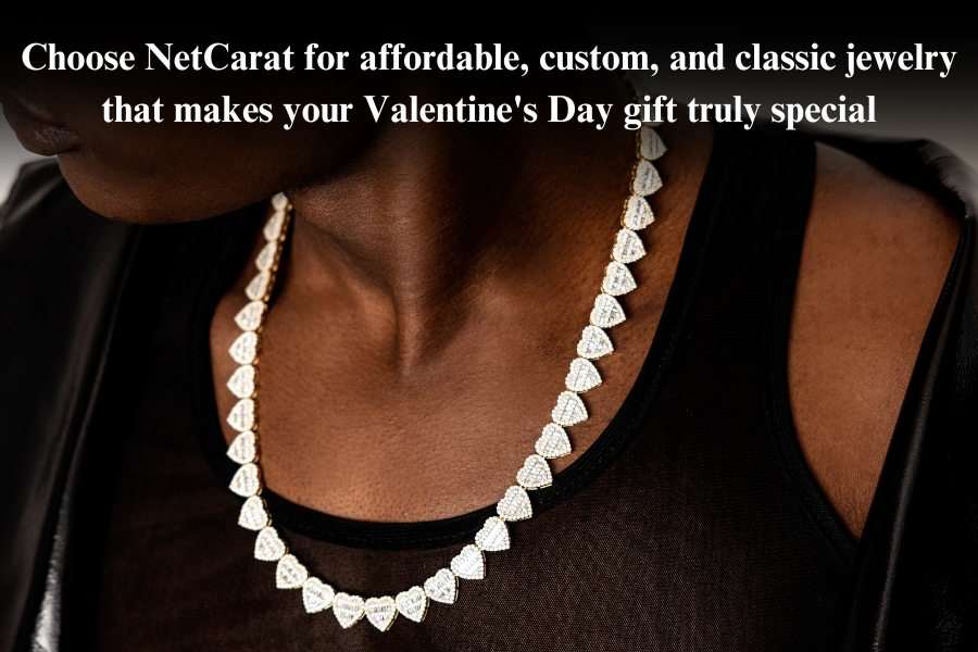 Affordable custom and classic jewelry by Netcarat for Valentine's Day.