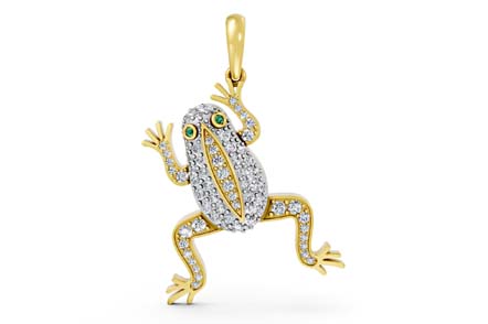 Diamond Frog Pendant