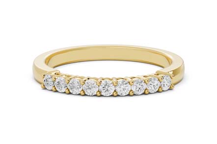 Elegant Diamond Half Eternity Band With Classic Prong Setting