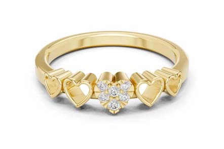 Heart Shaped 0.05 CT.T.W Diamond Ring