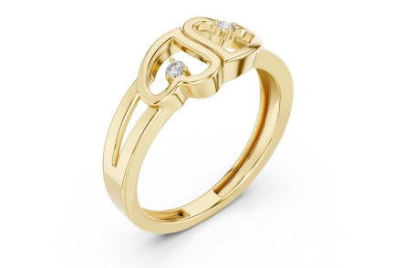 Elegent Love Design Diamond Ring