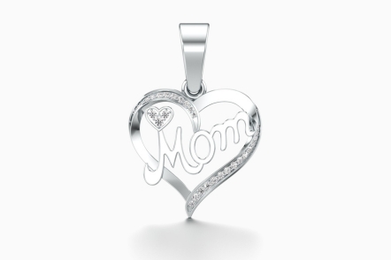 white gold heart shape pendant 