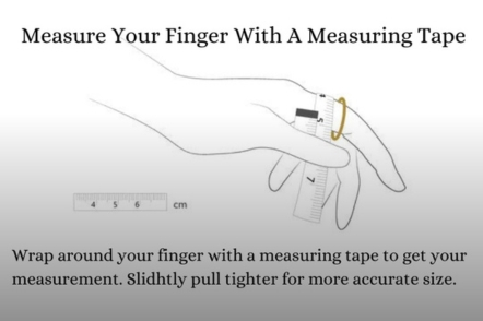 Measure your finger with a measuring tape